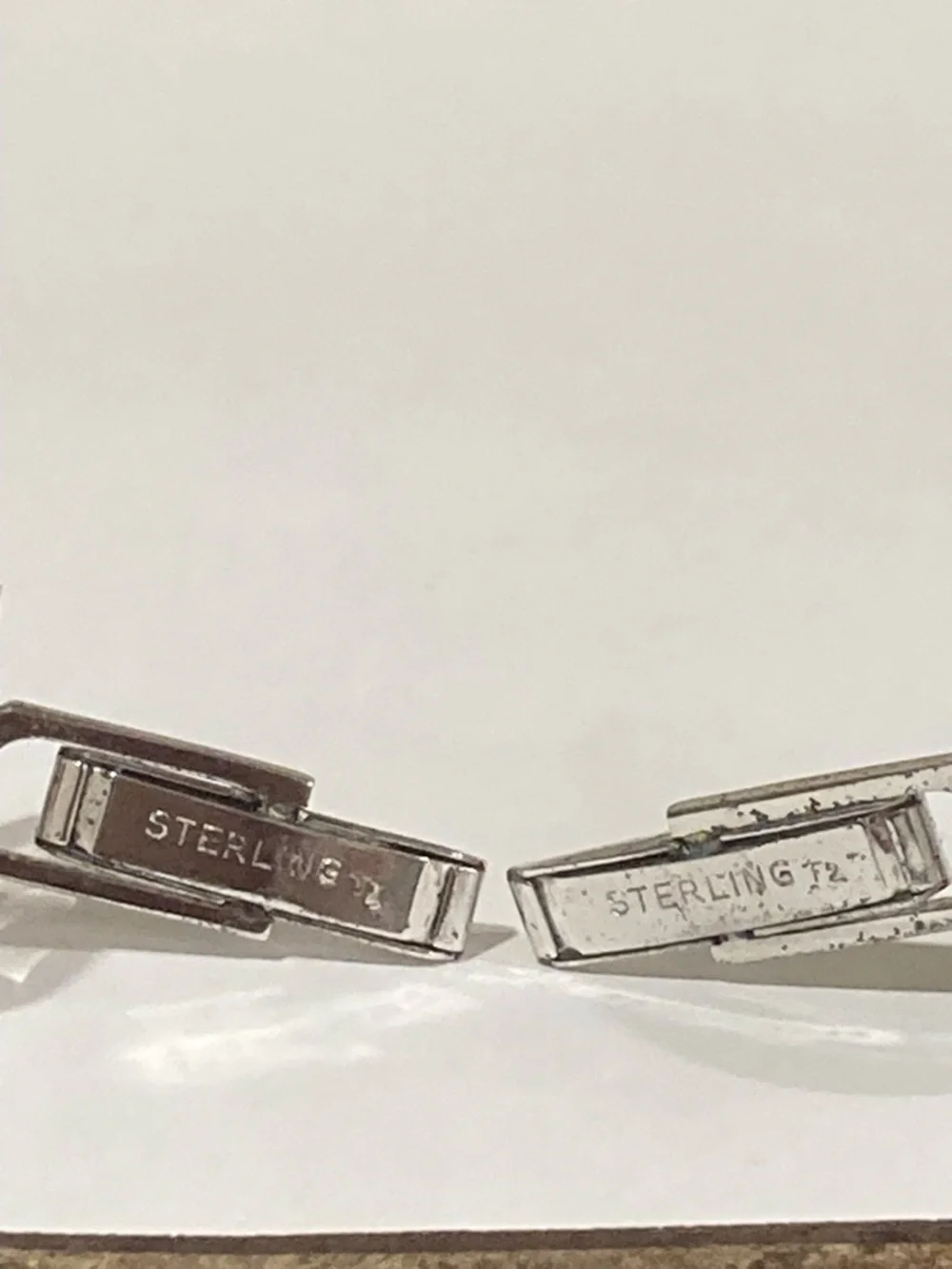 Sterling Silver Oval Textured Cuff Links Sterling T2 Vintage 10 Grams - Picture 12 of 14